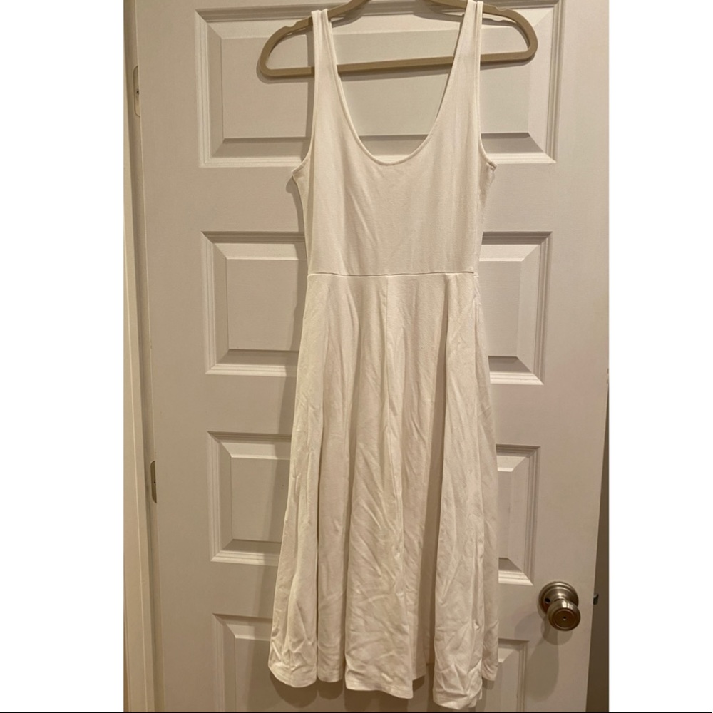 Leith White tank top scoop neck dress